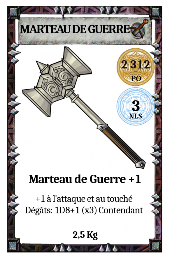 Arme - Marteau de guerre +1